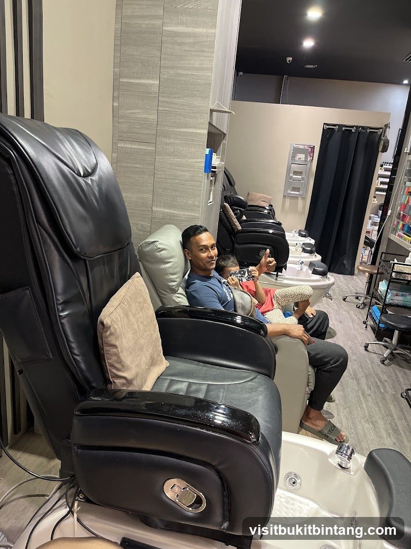 People relaxing in pedicure chairs