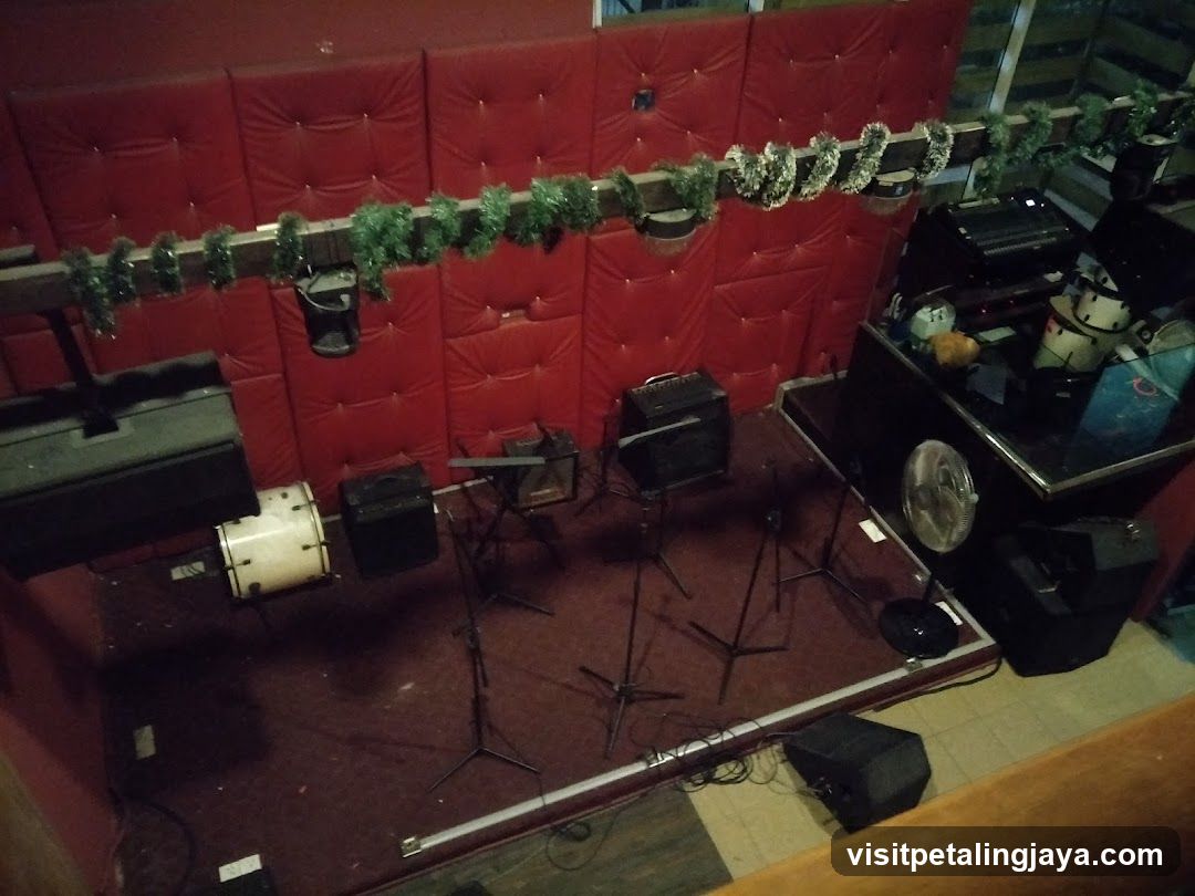 Stage Setup with Red Backdrop