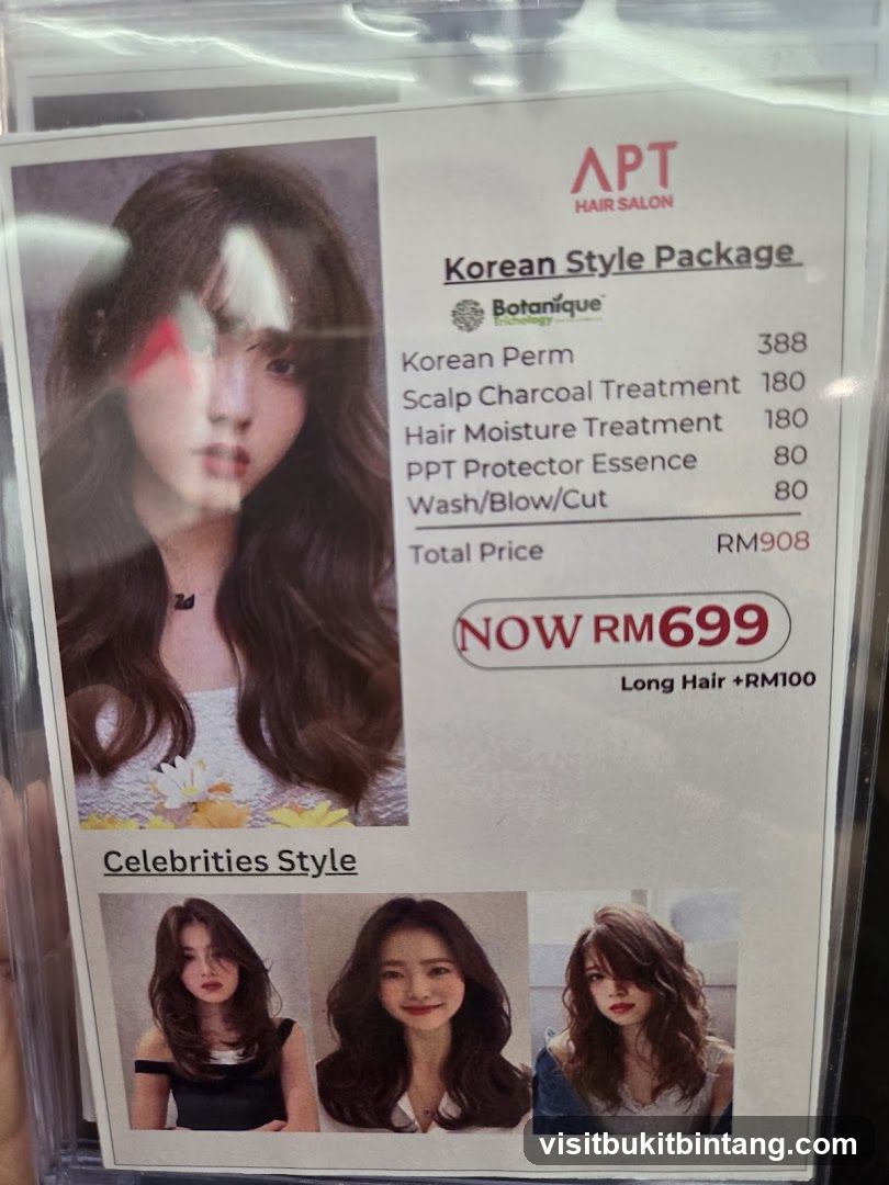 APT Hair Salon Korean Style Package