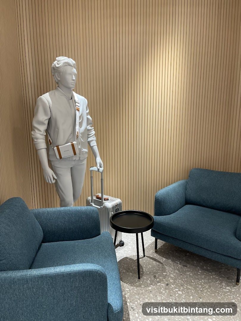 Mannequin with Luggage and Seating