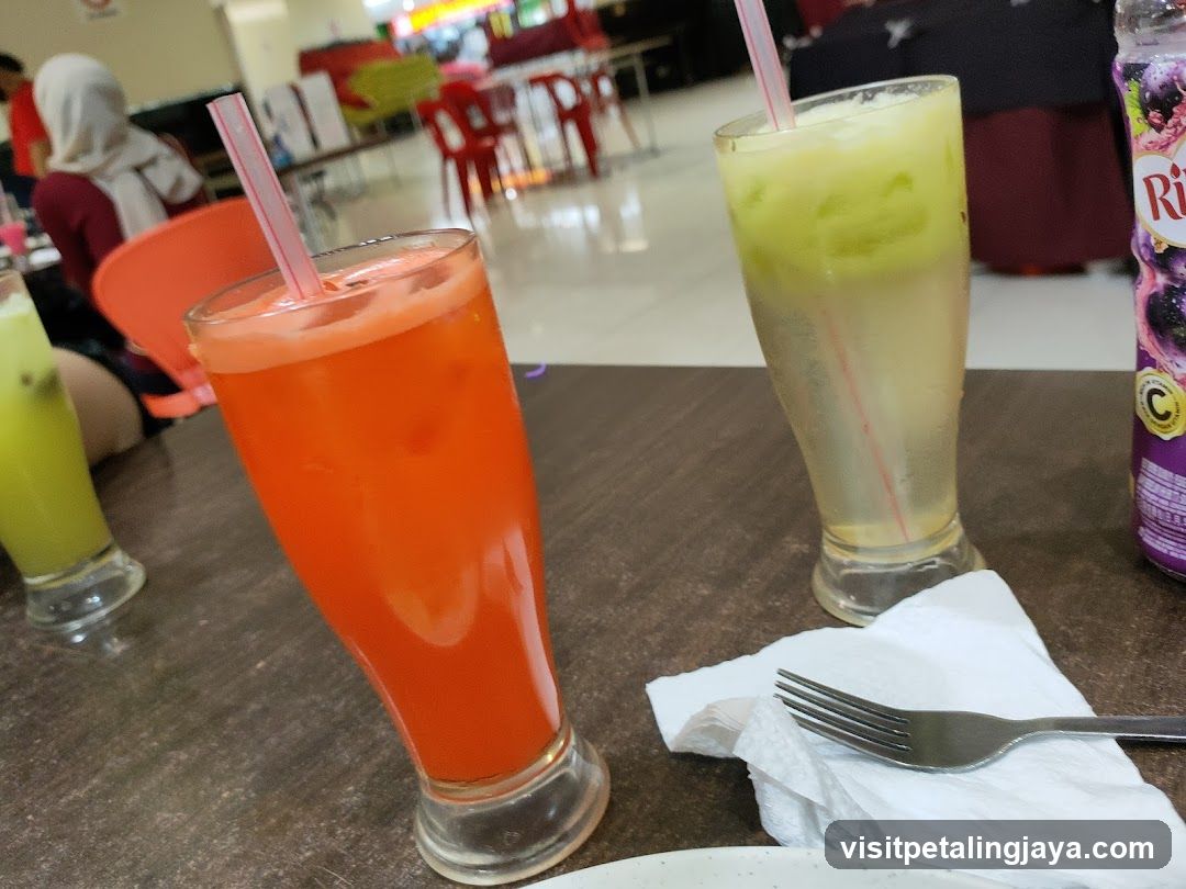 Fruit Juice Drinks at a Restaurant