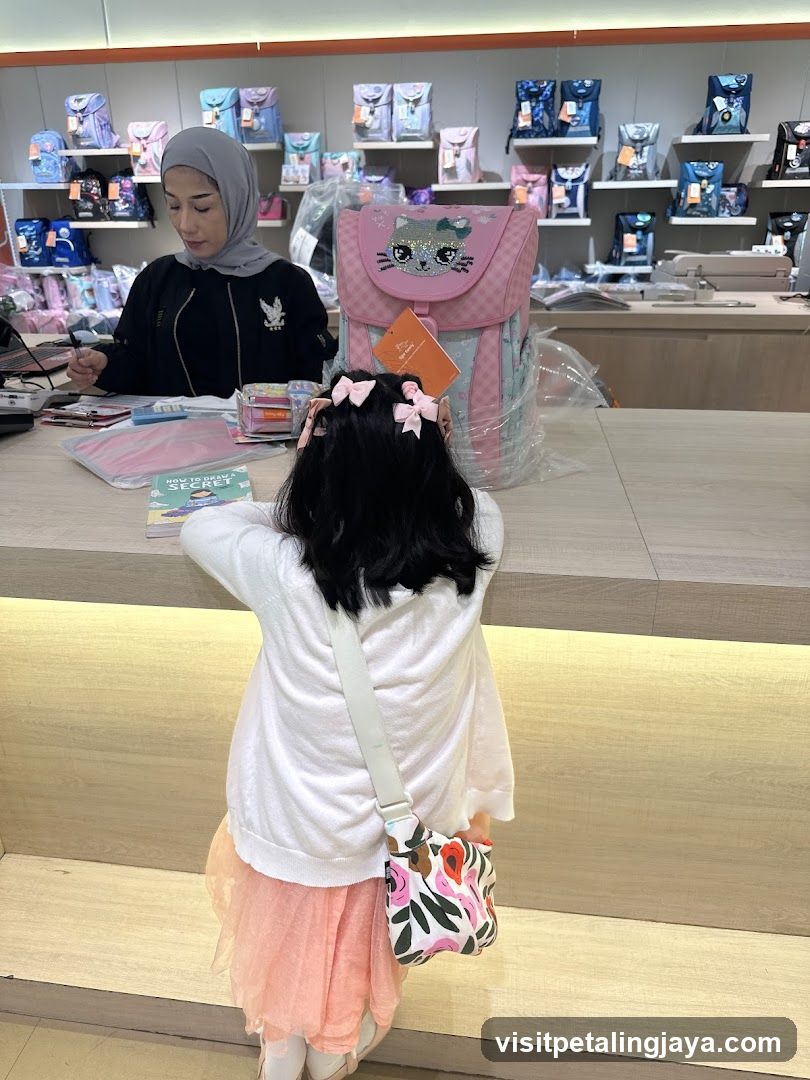Child at Counter with Backpack