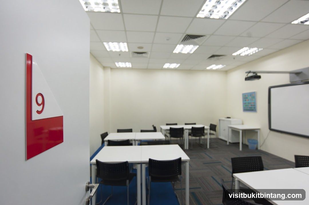 Classroom with tables and chairs