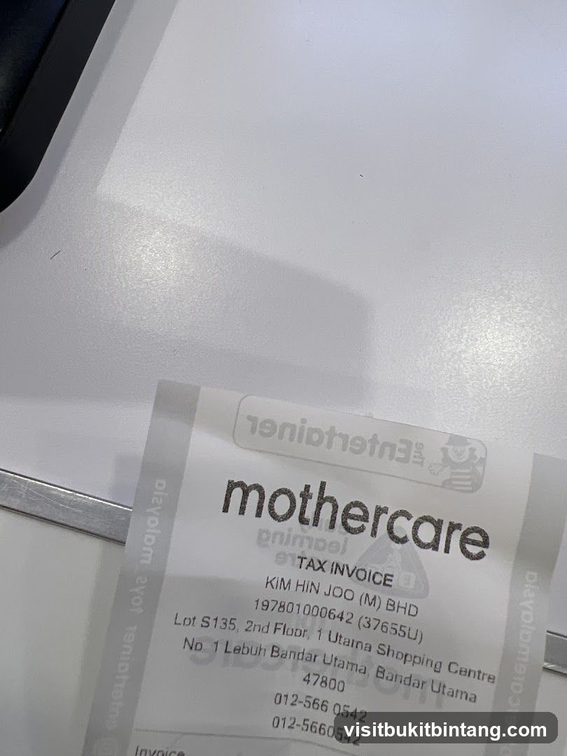 Mothercare Tax Invoice