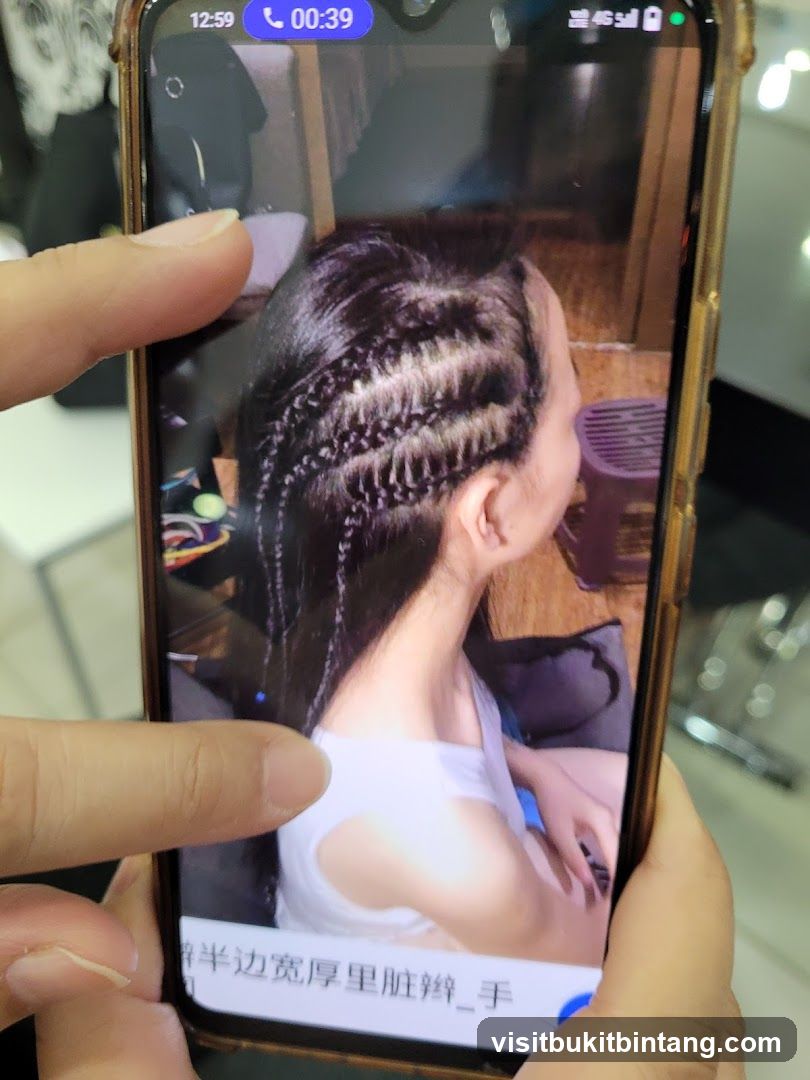 Braided Hair on Phone