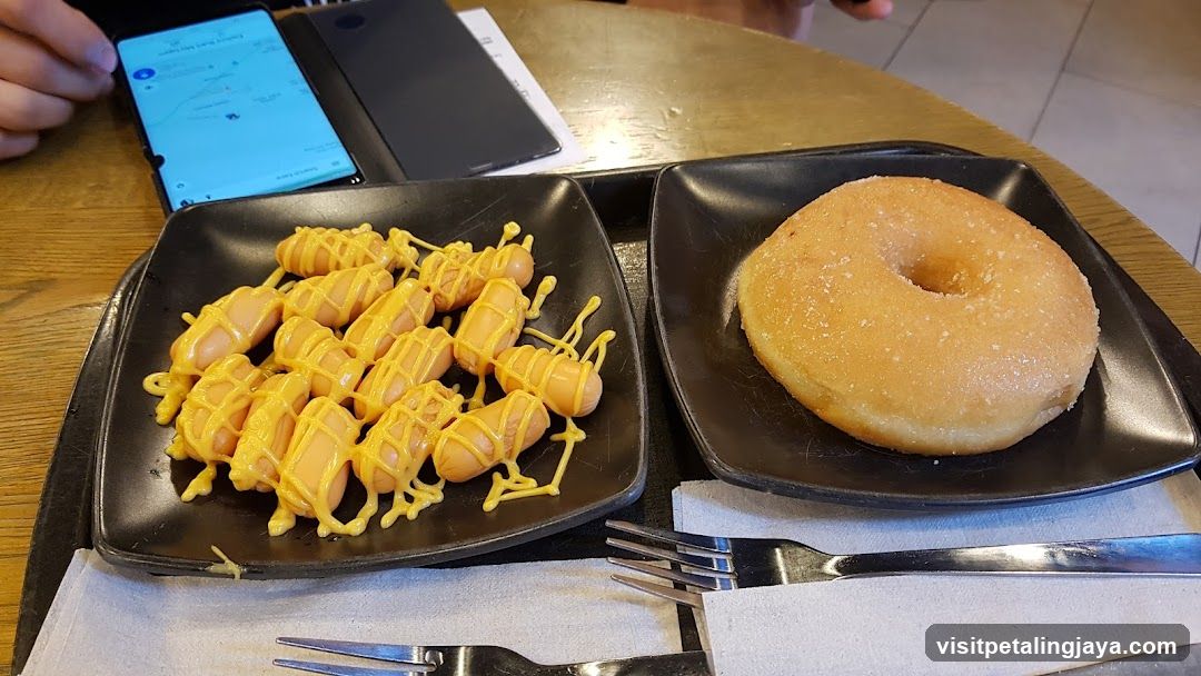 Breakfast Tray with Donut and Mini Hot Dogs