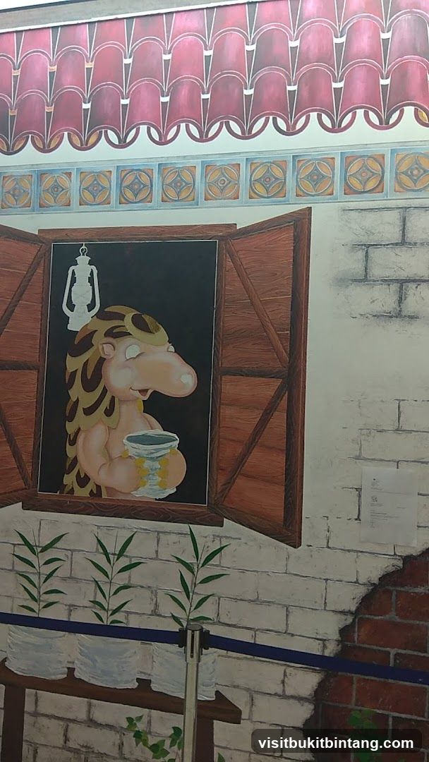 Mural of a cartoon character in a window