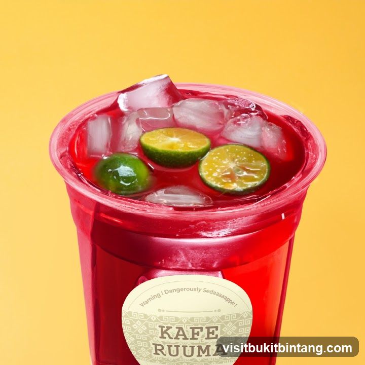 Red Drink with Lime and Ice