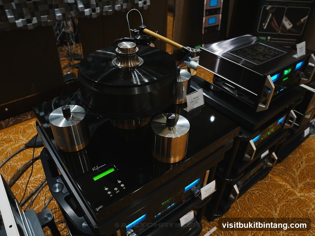 High-end audio equipment display