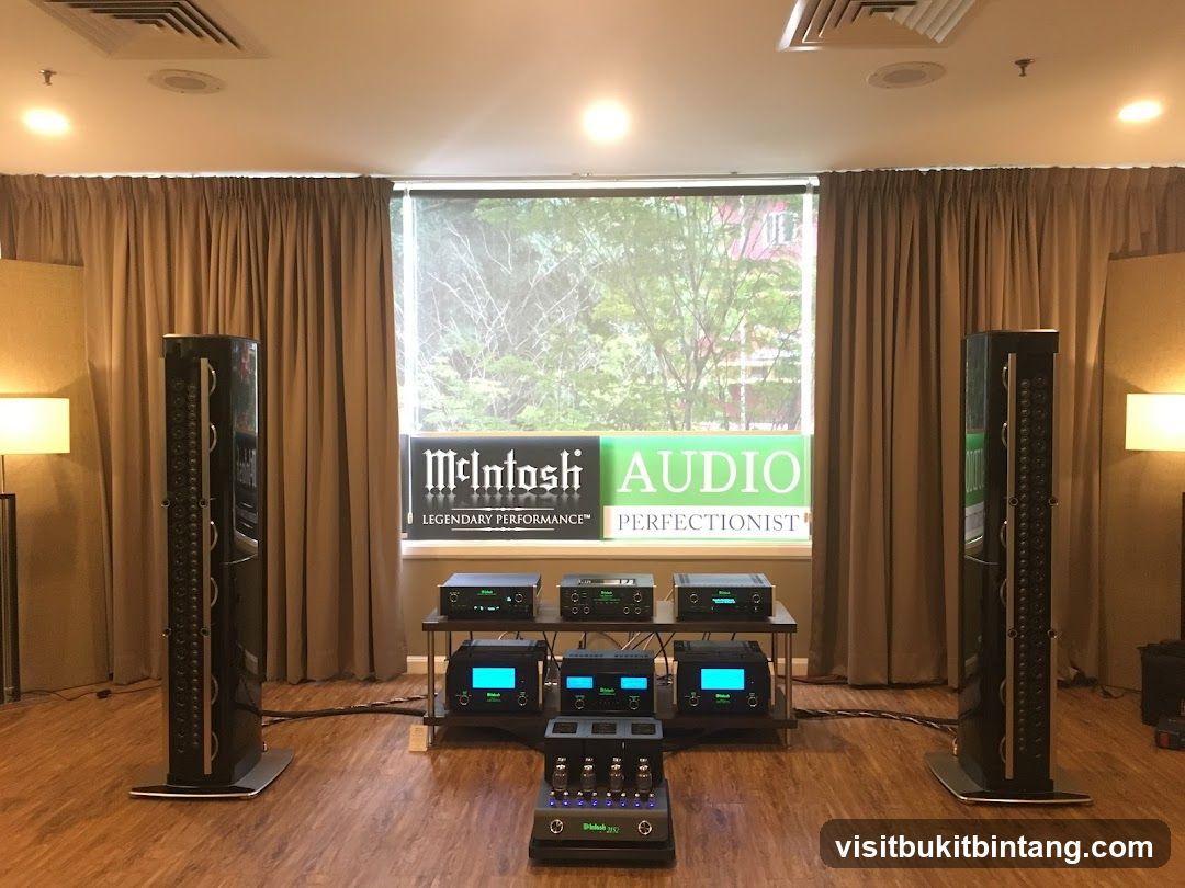 High-end audio equipment display