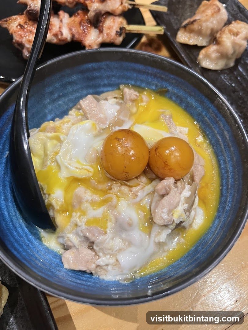 Oyakodon with Yakitori and Gyoza