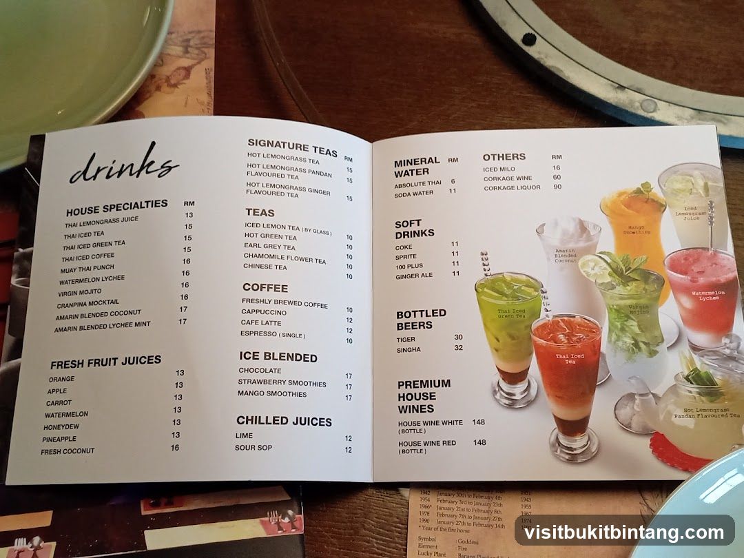 Drinks Menu
