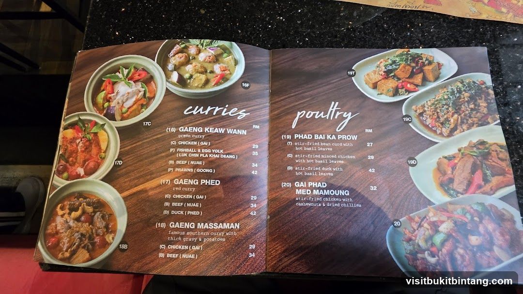 Curries and Poultry Menu