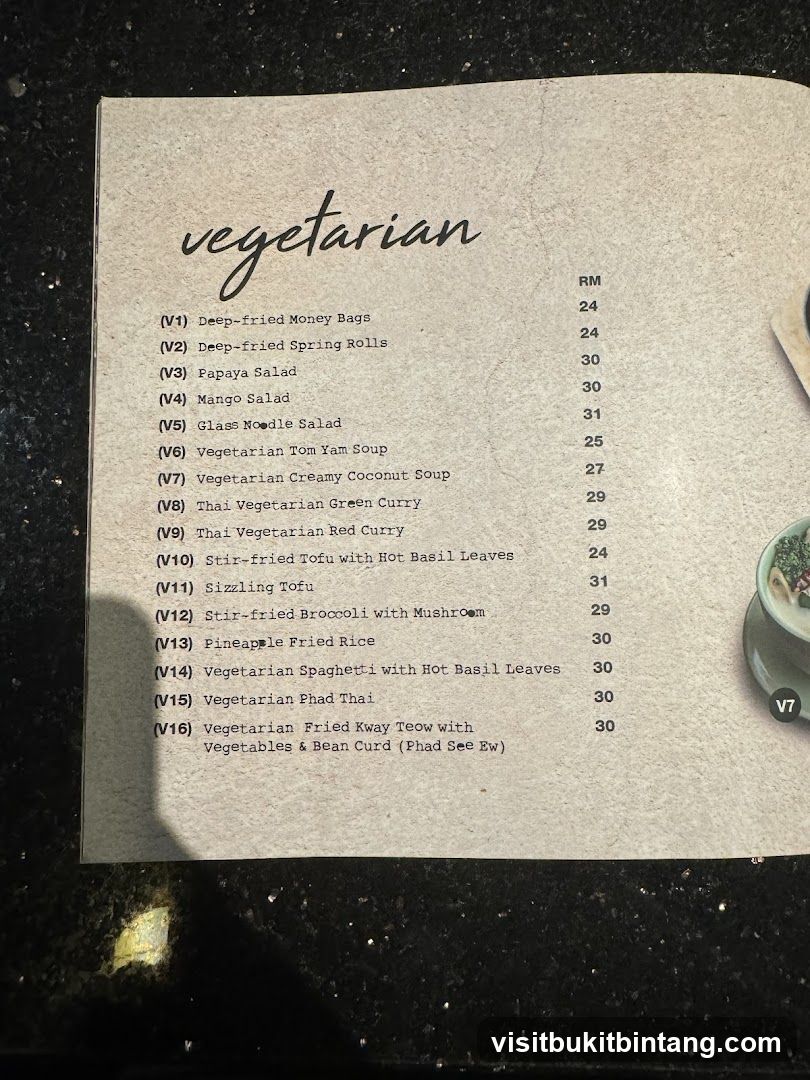 Vegetarian Menu