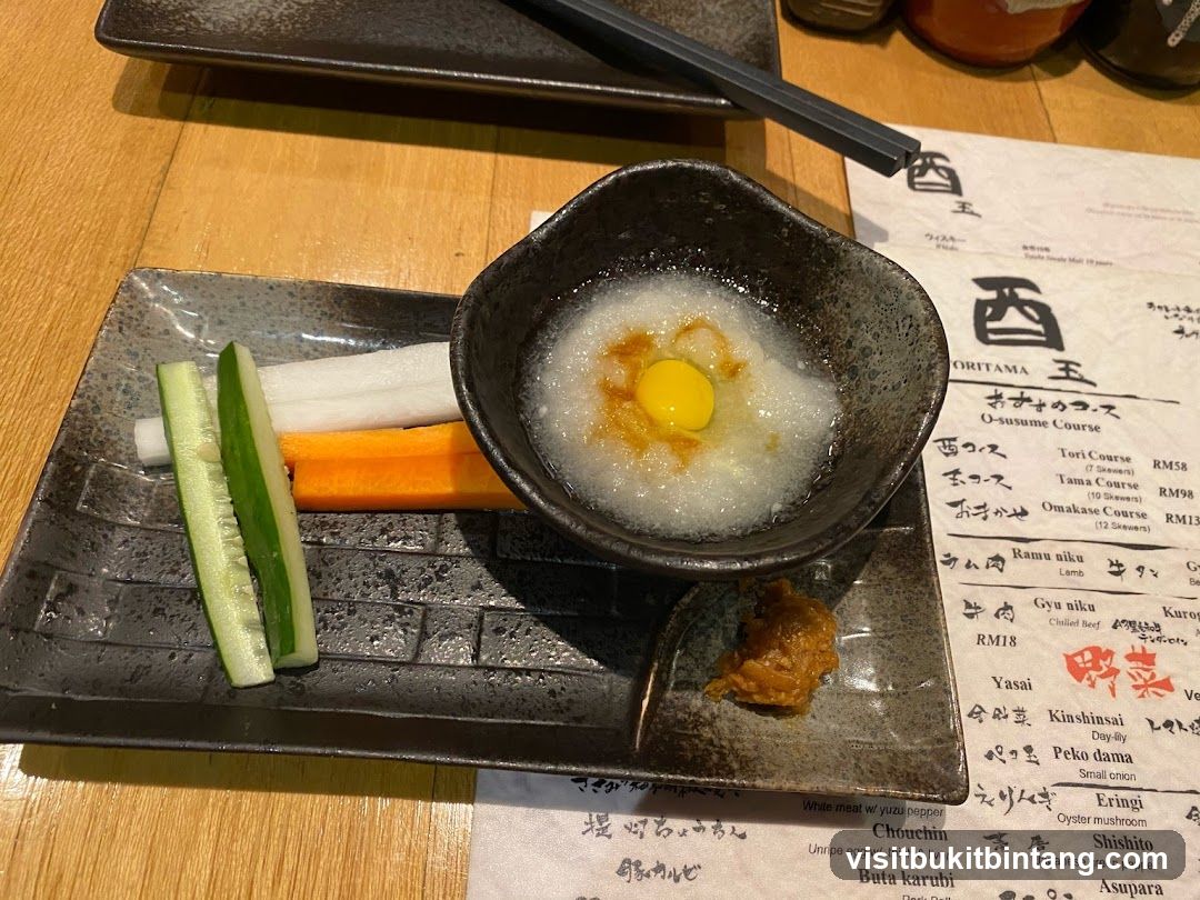 Japanese Appetizer with Quail Egg and Vegetables