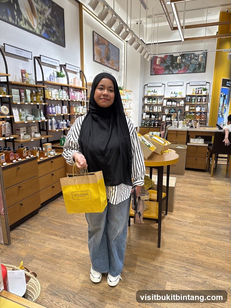 Woman holding a shopping bag in a store