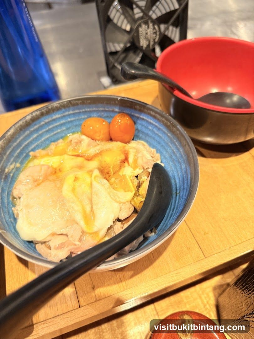 Oyakodon with two quail eggs