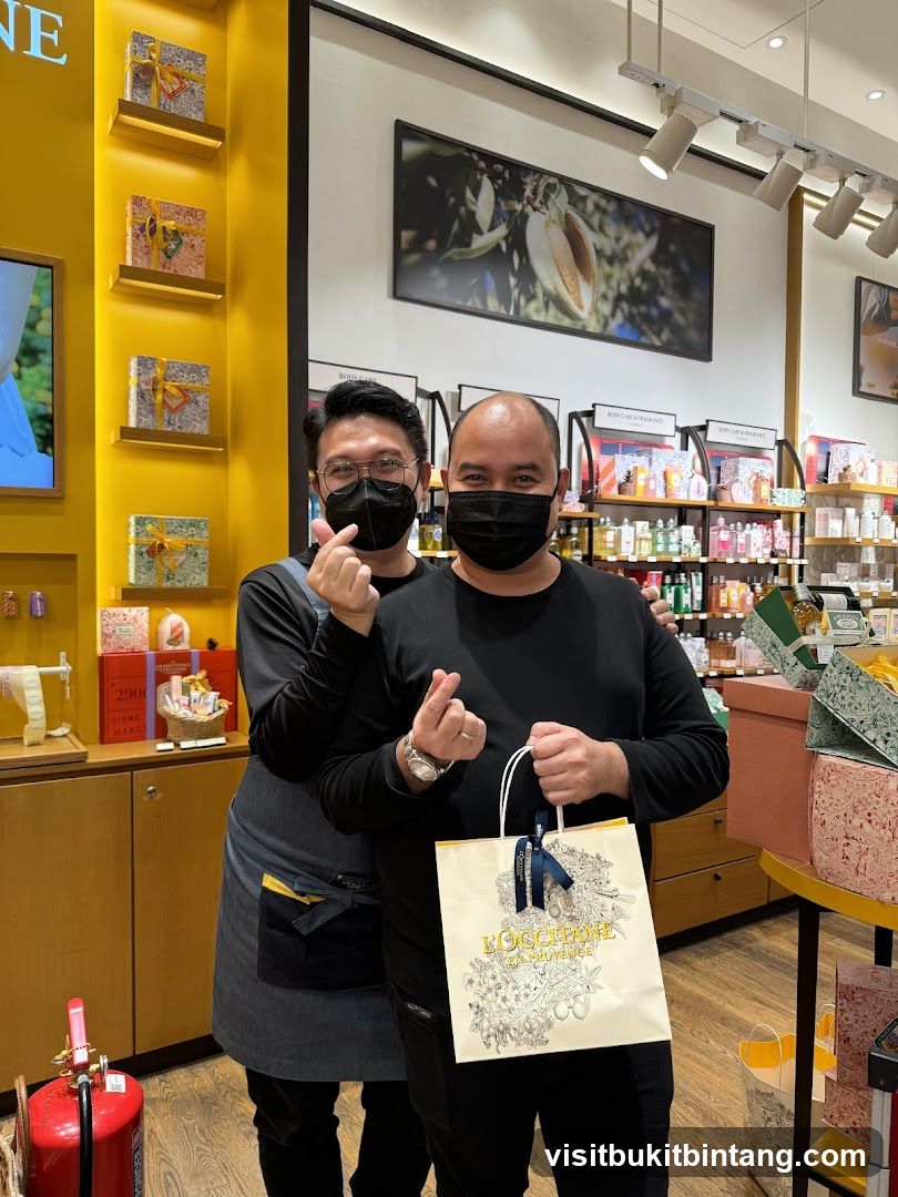 Two Men Posing with Shopping Bag in Store