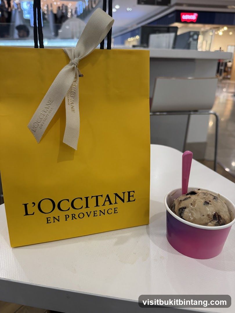L'Occitane Shopping Bag and Ice Cream