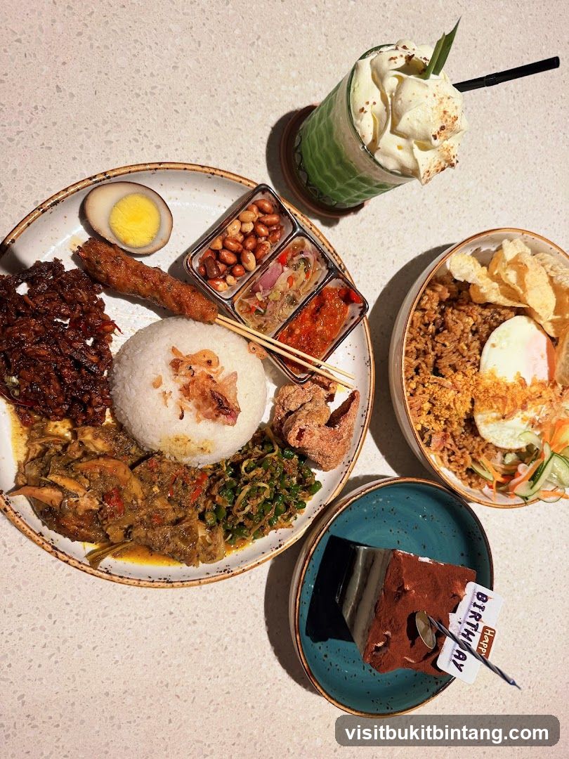 Birthday Cake and Indonesian Meal