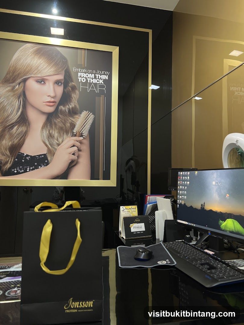 Salon Desk with Advertisement