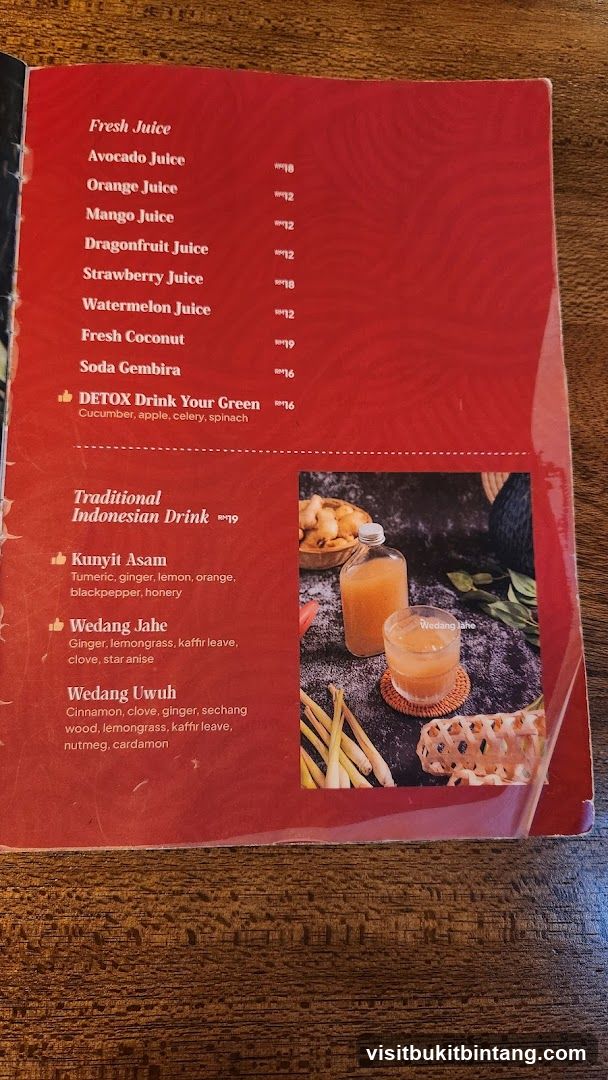 Drinks Menu