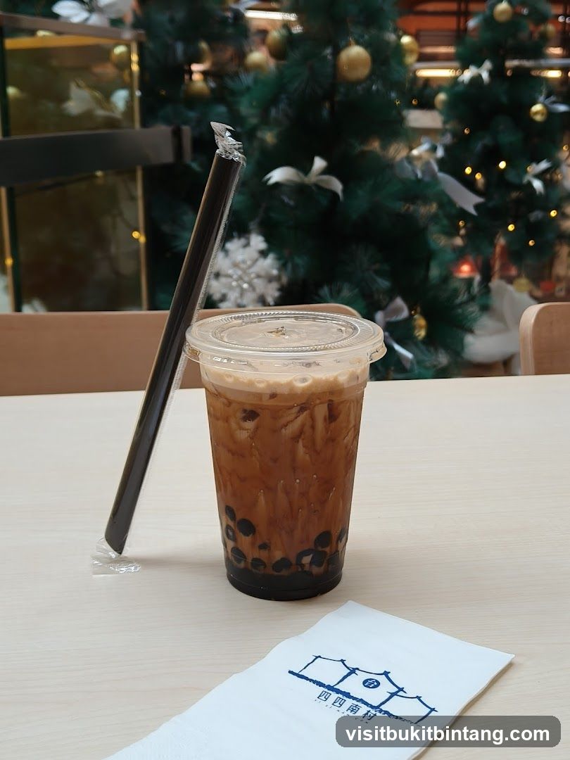 Bubble Tea with Christmas Decorations
