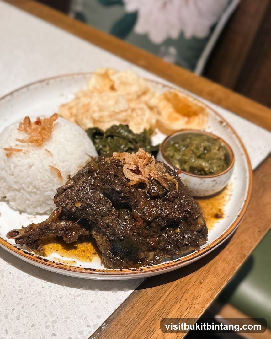 Beef Rendang with Rice and Sides