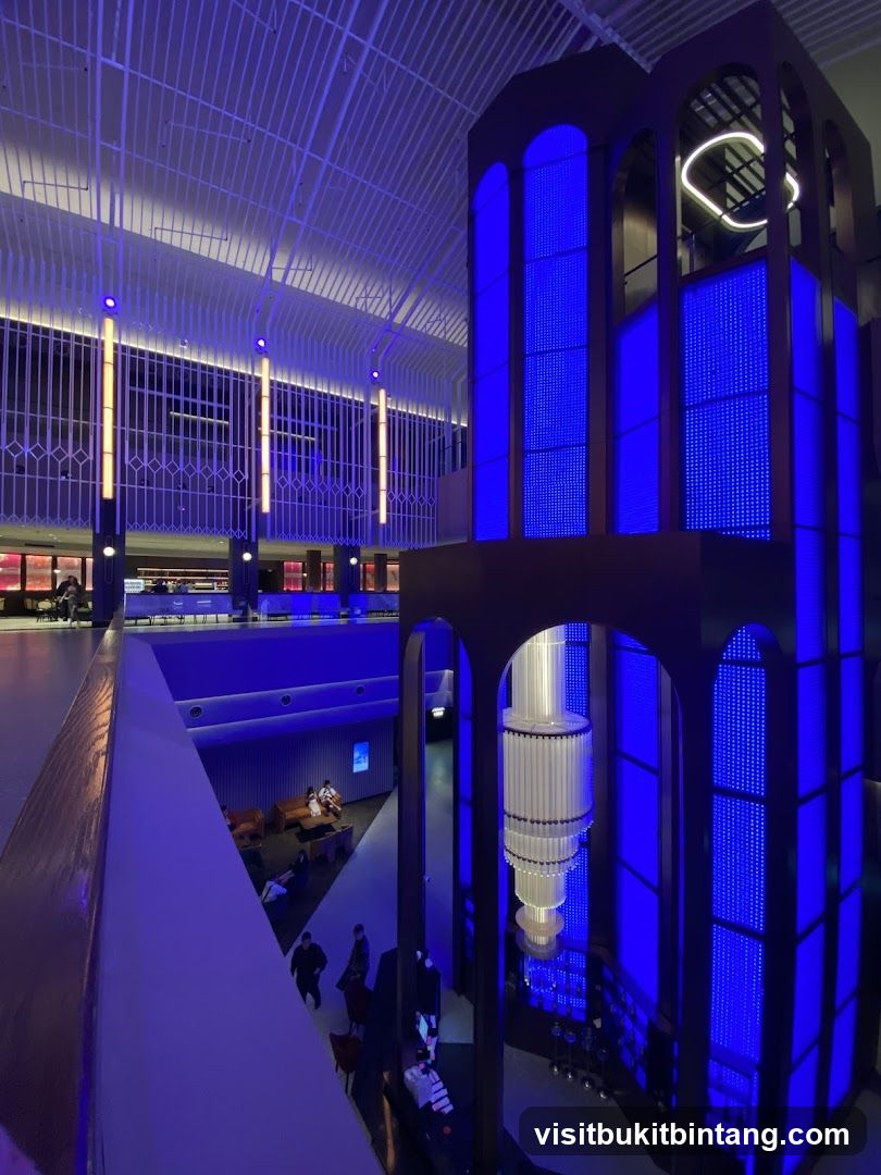 Modern Interior with Blue Lighting