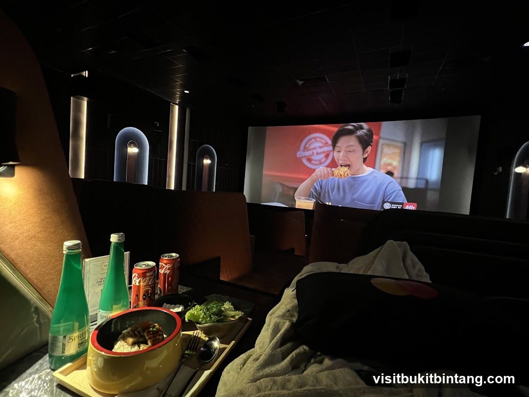 Movie theater with food and drinks