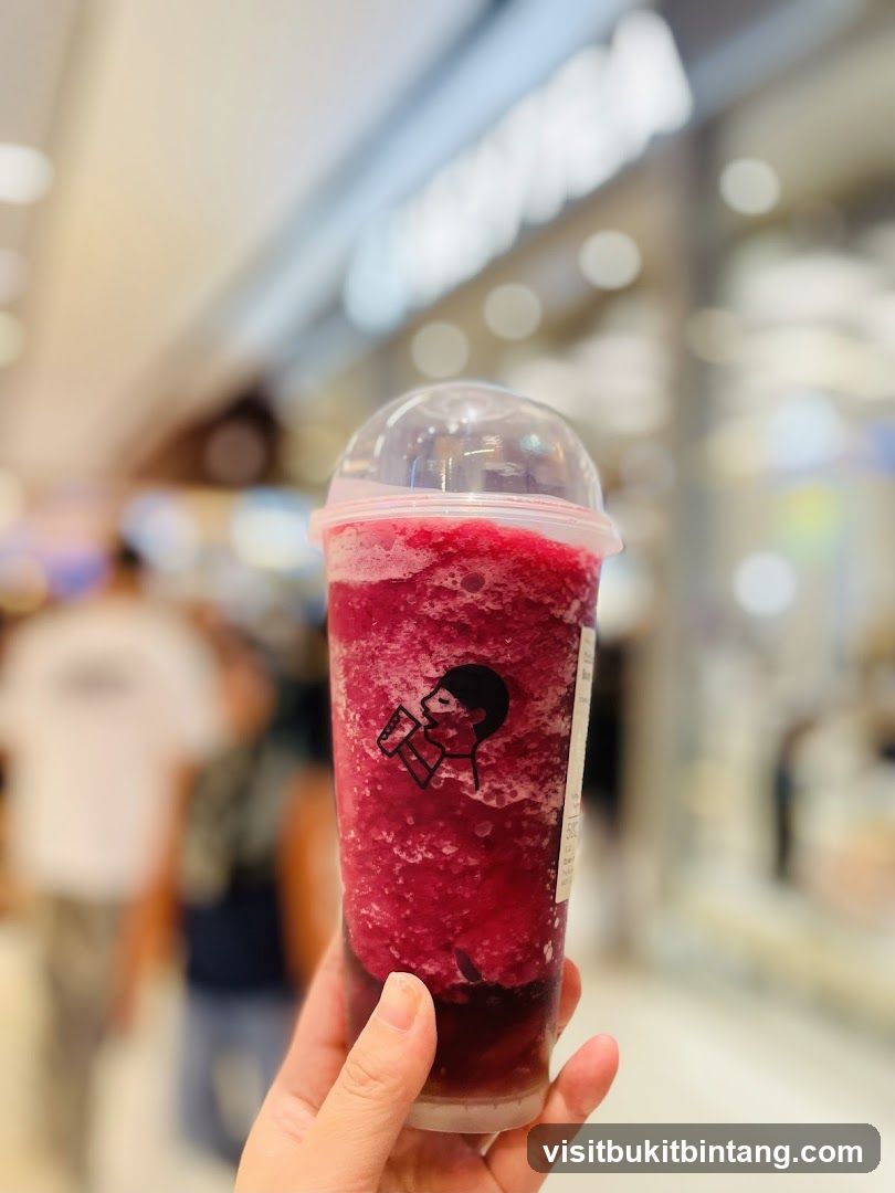 Close-up of a purple slushy drink