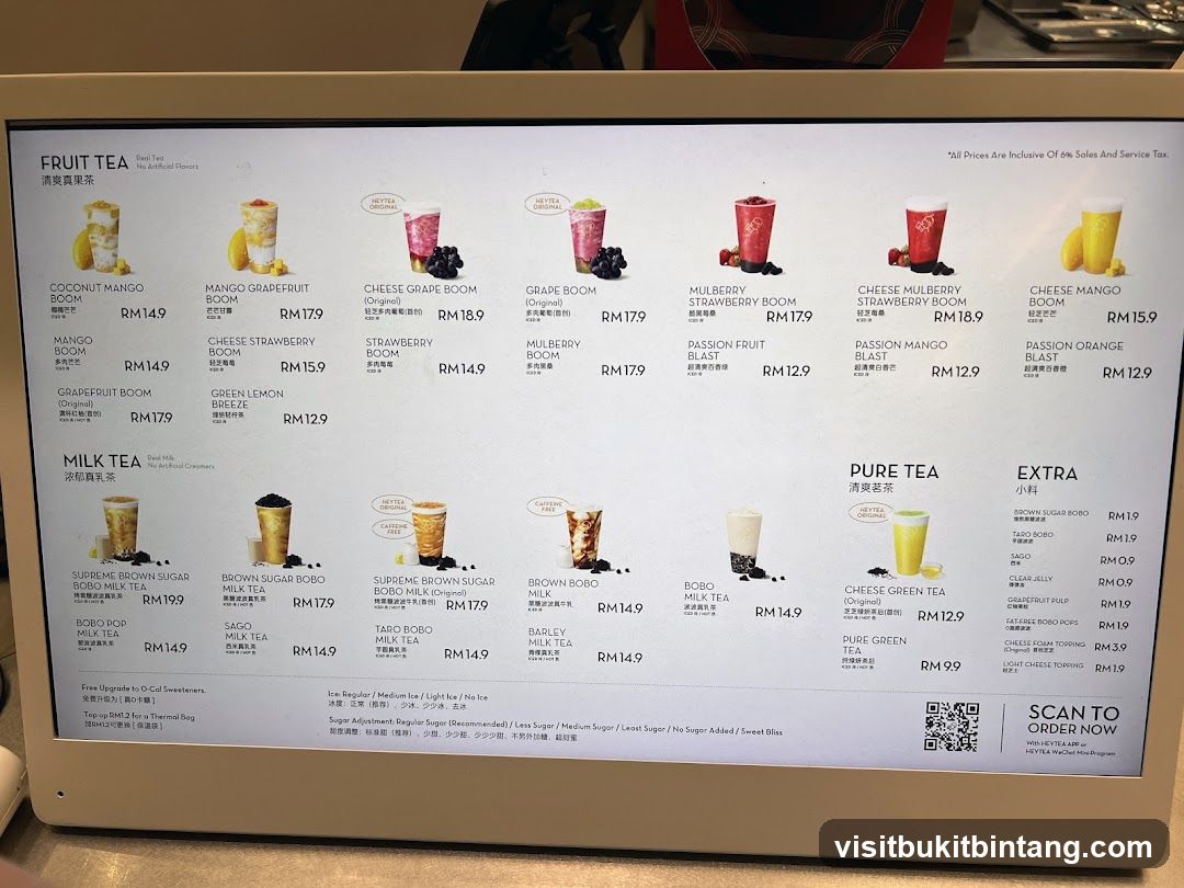 Heytea Menu