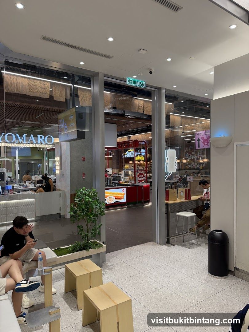 Indoor food court with seating area