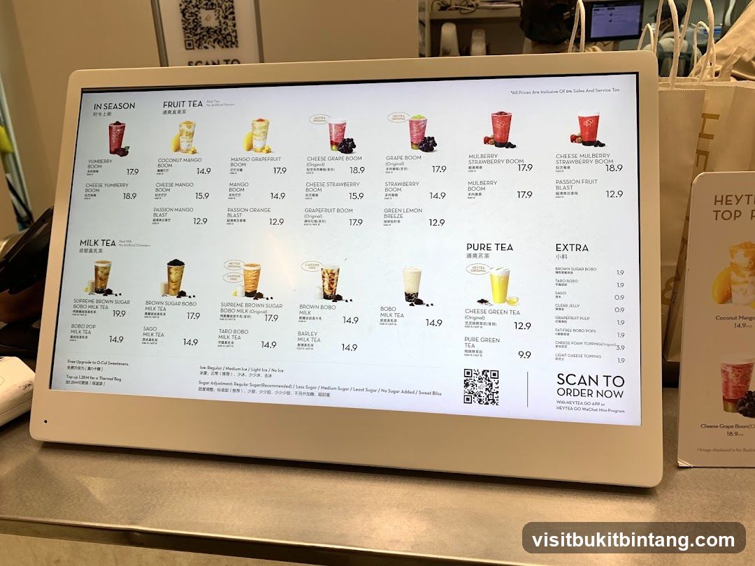 HEYTEA Menu