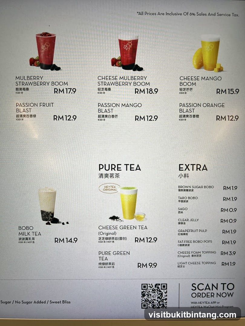 HEYTEA Menu