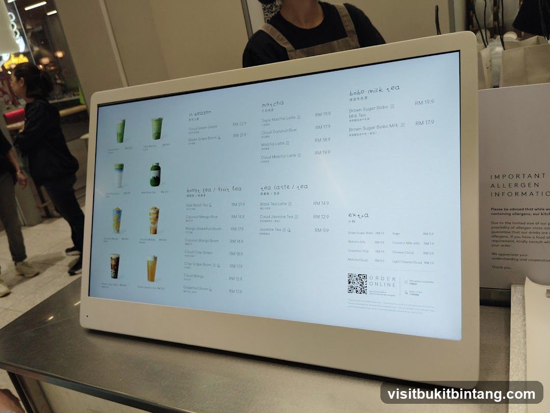 Boba Milk Tea Menu