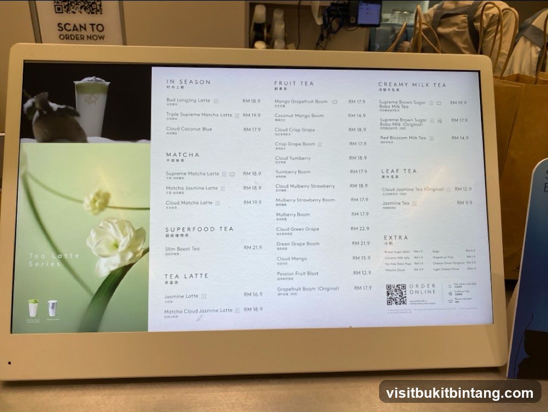 Tea Latte Series Menu