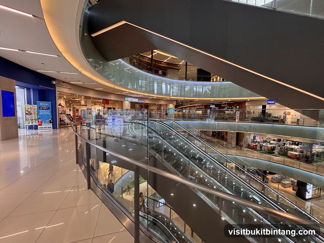 Interior of a multi-level shopping mall