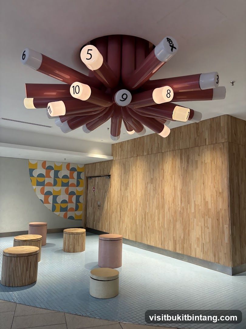 Lobby Seating Area with Unique Chandelier
