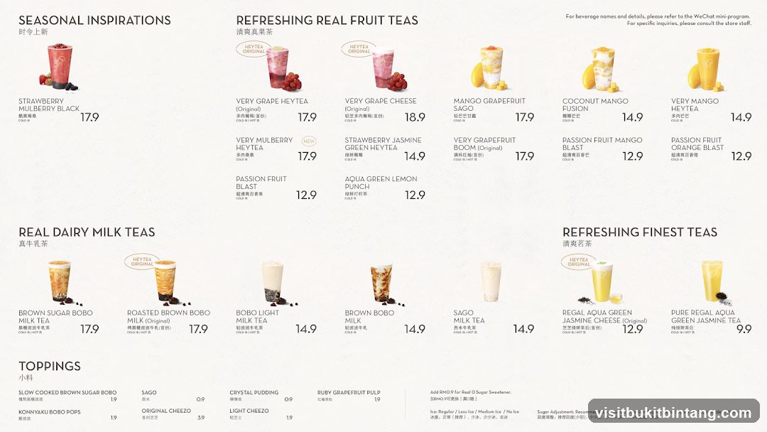 HEYTEA Menu