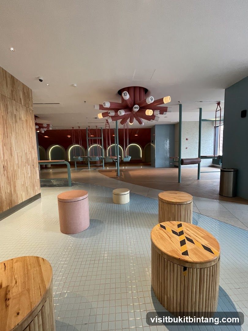 Modern Waiting Area with Swings
