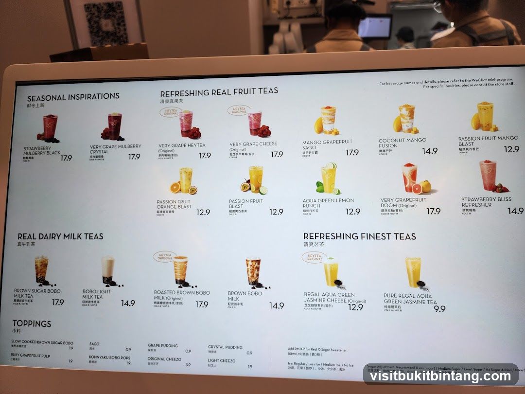 HEYTEA Menu