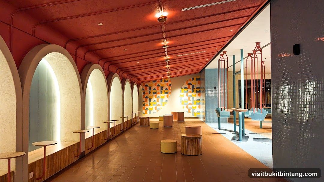 Modern Interior with Arches and Colorful Decor