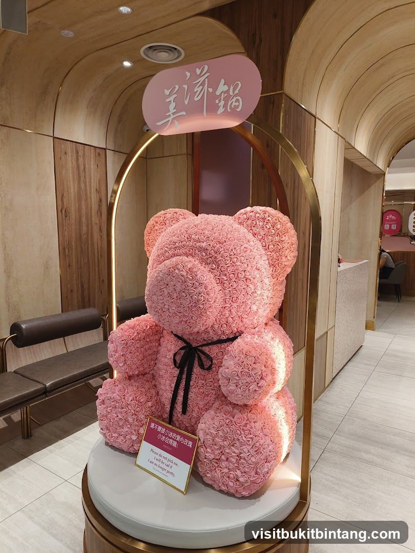 Pink Rose Teddy Bear Decoration