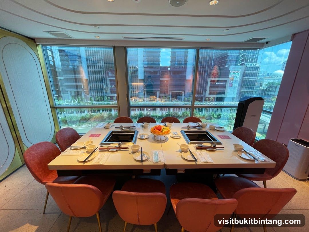 Restaurant Dining Area with City View