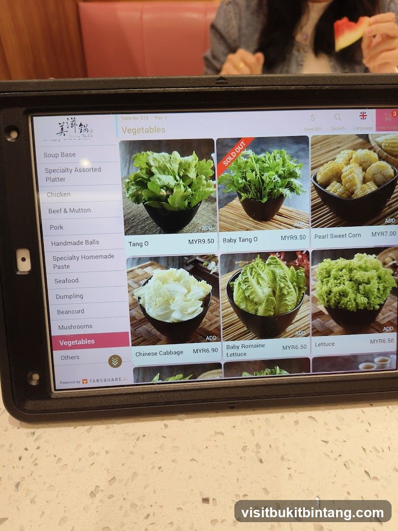 Vegetables Menu