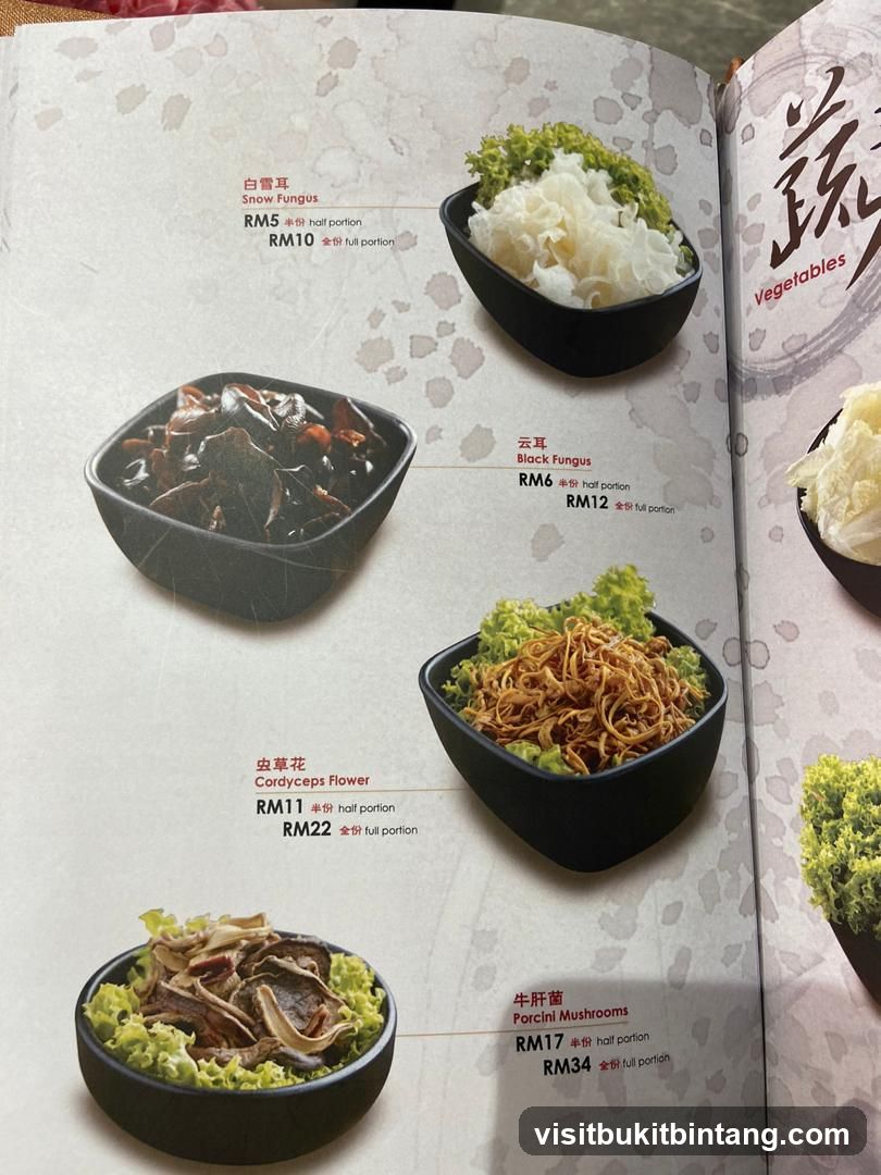 Vegetables Menu