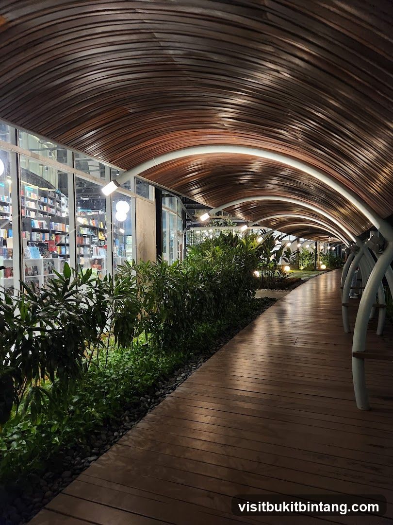 Bookstore Interior with Outdoor Walkway