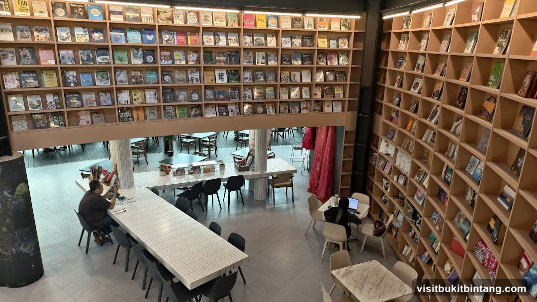 Interior of a bookstore cafe