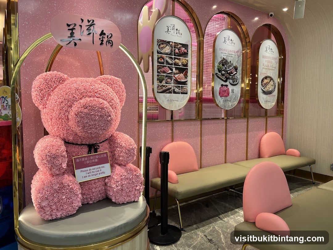 Pink Teddy Bear and Menu Displays